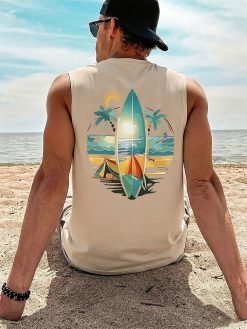 Men’s Coastal Surf Graphic Tank Top