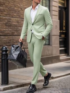 Men’s Mint Green Slim Suit Set